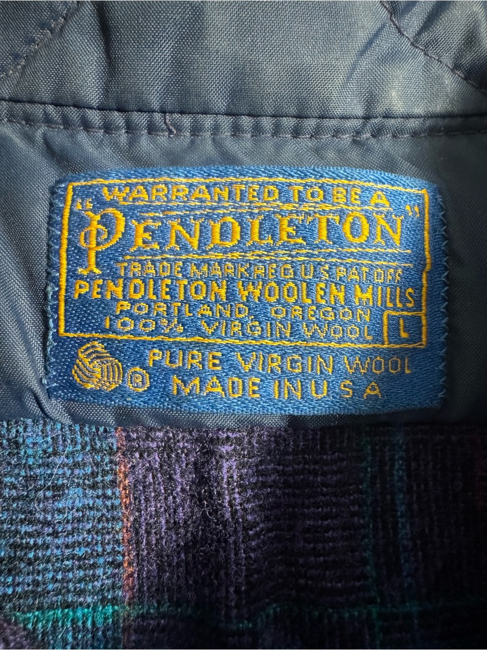 Pendleton Wool Plaid Jacket - Green, Teal & Purple